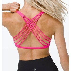 Lululemon Free To Be Sports Bra Wild Light Support Pink Highlight Size 6